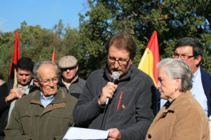 Andrés Rebolledo durante la lectura del Manifiesto