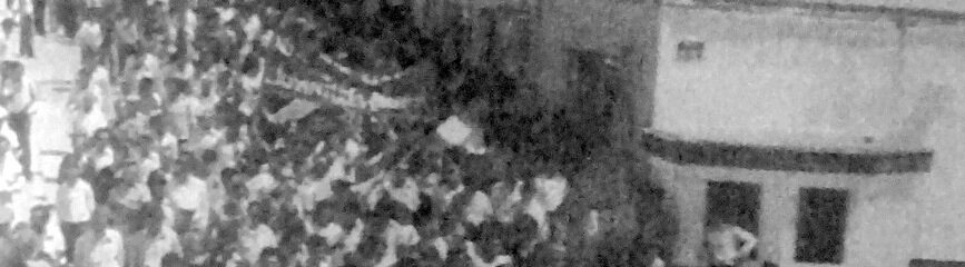 Manifestación de trabajadores en 1979 en Espera.